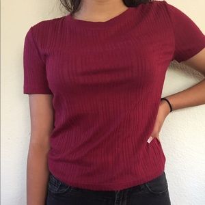 Red knit top